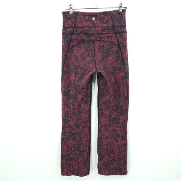 HEMMED to 29" Lululemon Groove Pant Bootcut Sz 6 Scatter Blossom Jacquard Garnet - Picture 4 of 16
